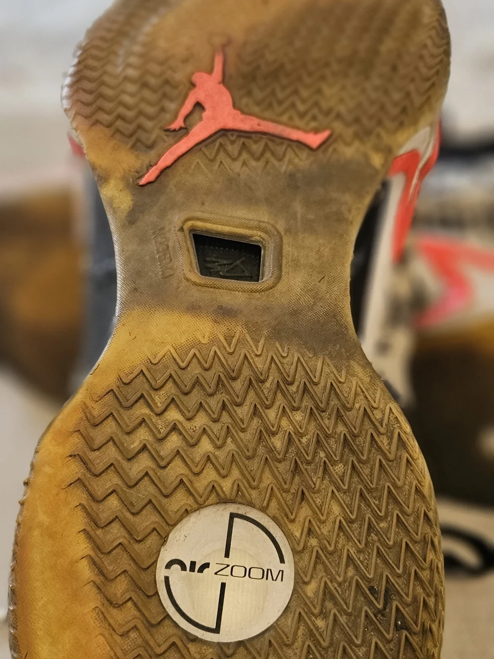 Air Jordan Men's Black & Red Graphic Basketball Shoes Size 14